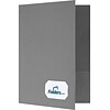 LUX 9 x 12 Presentation Folders, Two Pocket w/ Front Cover Center Card Slits, Sterling Gray Linen, 5