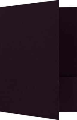 LUX 9 x 12 Presentation Folders, Standard Two Pocket, 25/Pack, Dark Purple Linen (SF-101-DE100-25)