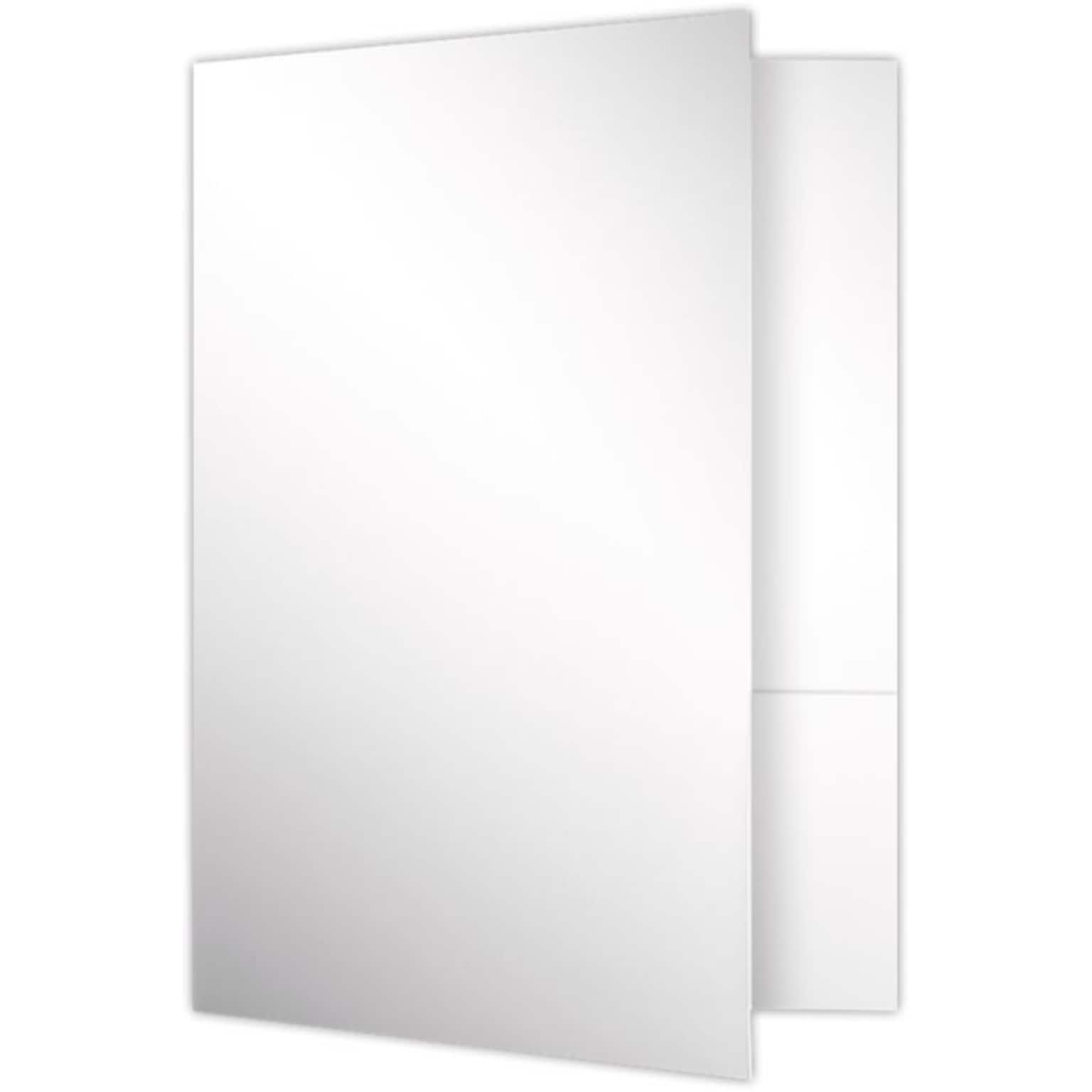 LUX 9 x 12 Presentation Folders - Standard Two Pocket 25/Pack, White Gloss (SF-101-SG12-25)