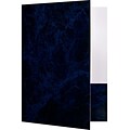 LUX 9 x 12 Presentation Folders, Standard Two Pocket, 50/Pack, Blue Marblecoat (SF101CMBLU1250)