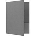 LUX 9 x 12 Presentation Folders, Standard Two Pocket, 50/Pack, Sterling Gray Linen (SF101CSG10050)