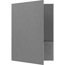 LUX 9 x 12 Presentation Folders, Standard Two Pocket, 250/Pack, Sterling Gray Linen (SF101CSG100250)