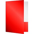 LUX 9 x 12 Presentation Folders - Standard Two Pocket 25/Pack, Red Gloss (SF101RGLOSS25)
