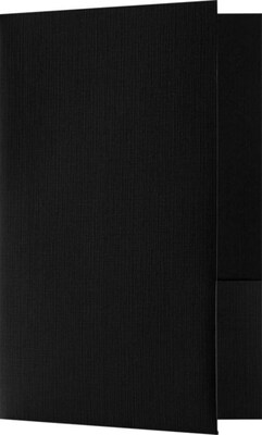LUX Small Presentation Folders - Two Pockets 500/Pack, Black Linen (F144DDBLK100500)