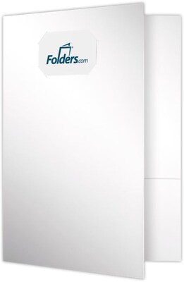 LUX 9 x 12 Presentation Folders, Standard Two Pocket w/ Front Cover Center Card Slits, White Gloss, 50/Pack (OR-144-SG12-50)