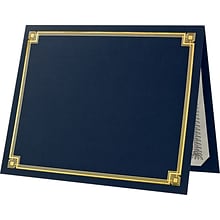 LUX Certificate Holders, 9 1/2 x 11, Blue with Gold Foil, 250/Pack (185DDBLU100F250)