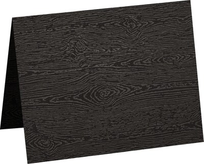LUX A6 Folded Card (4 5/8 x 6 1/4) 50/Pack, Brasilia Black Woodgrain (5030-C-S04-50)
