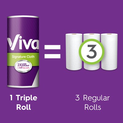 Viva Choose-A-Sheet Signature Cloth Kitchen Roll Paper Towels, 1-Ply, 156 Sheets/Roll, 6 Rolls/Pack (53353)