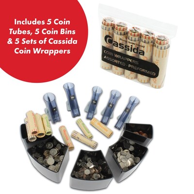 Cassida C200 Coin Sorter, 5 Compartments, Black (C200)