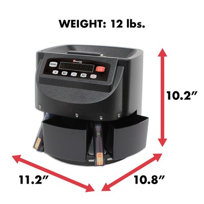 Cassida C200 Coin Sorter, 5 Compartments, Black (C200)