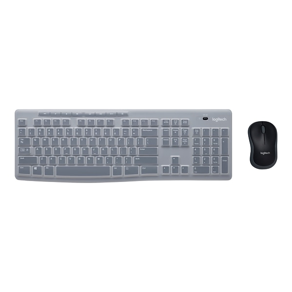 Logitech MK270 Wireless Combo for Education with Keyboard Cover Mouse, Black | Quill.com