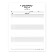 Custom 2-Sided Progress Notes, 8-1/2 x 11, 2-Hole Top Punched, 24# White Ledger Stock, 250 Sheets