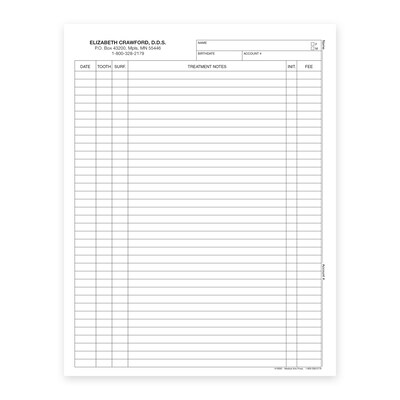 Custom Treatment Notes, 8-1/2 x 11, 250 Sheets per Pack