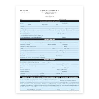 Custom Registration Forms, 8-1/2 x 11, 250 Sheets per Pack