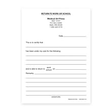 Custom Release to School / Work Slips, 4 x 5-1/2, 100 Sheets per Pad