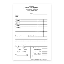Custom Carbonless Itemized Service and Appointment Slips, 3-1/4 x 5, 100 Sheets per Pad
