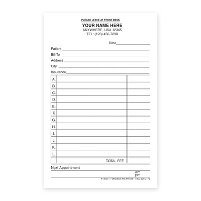 Custom Carbonless Itemized Service Slips, 3-1/4 x 5, 100 Sheets per Pad