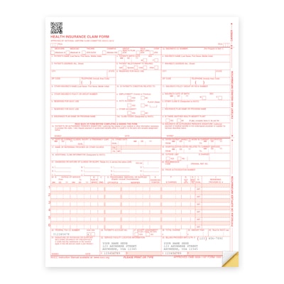 Custom 2-Part Snapset CMS Forms, 8-1/2 x 11, 500 Sets per Pack