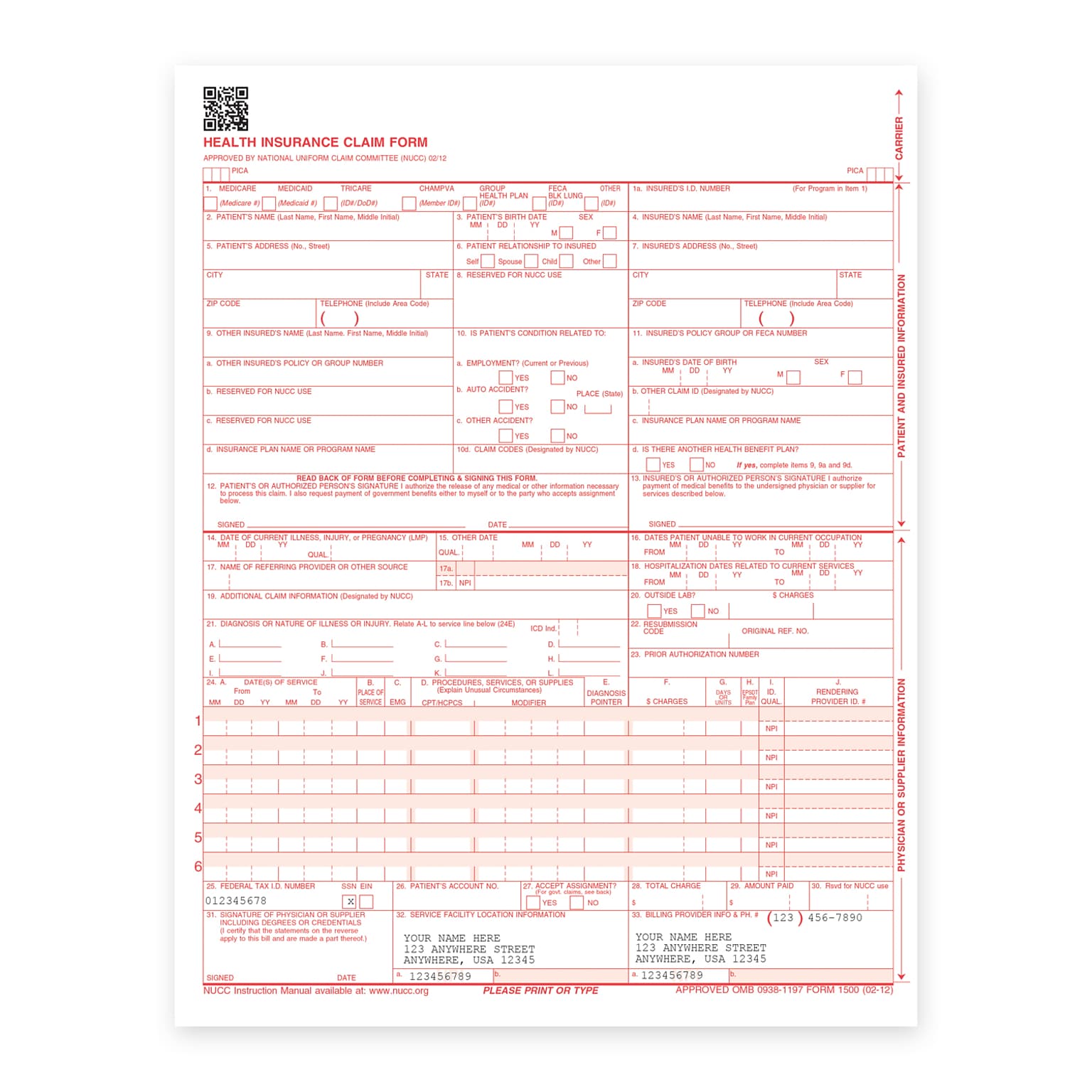 Custom Carbonless CMS Forms, 8-1/2 x 11, 100 Sheets per Pad