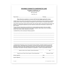 Custom Chiropractic Informed Consent Forms, 8-1/2 x 11, 250 Sheets per Pack