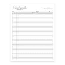 Custom 2-Sided Progress Notes, 8-1/2 x 11, 24# White Stock, 250 Sheets per Pack