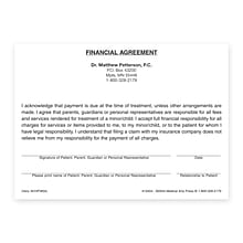 Custom Financial Agreement Slips, 5-1/2 x 4, 100 Sheets per Pad