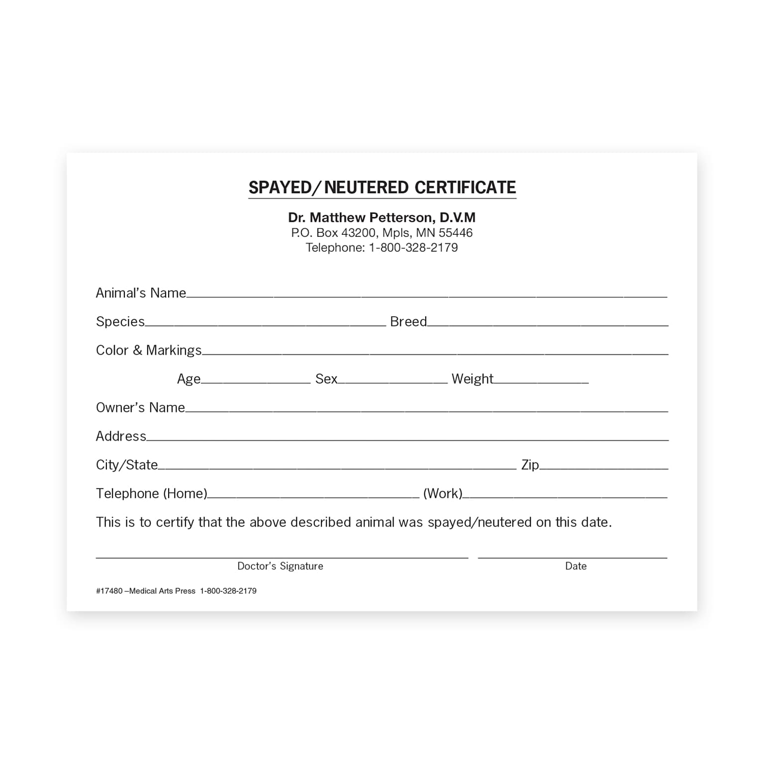 Custom HIPAA Privacy Practice Acknowledgment Forms, 8-1/2 x 11, 200 Sheets per Pack