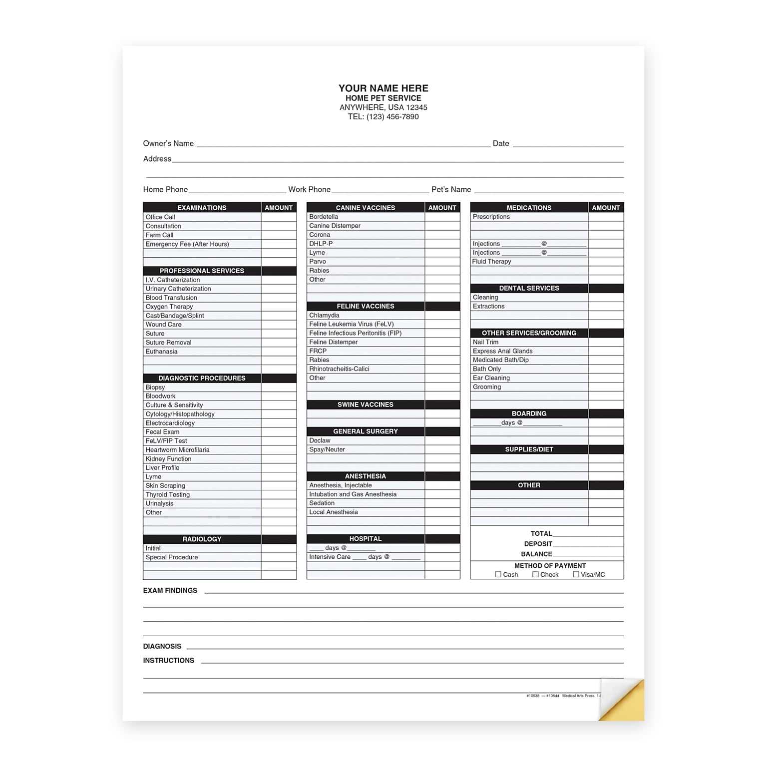 Custom 2-Part Numbered Charge Slip Forms, 8-1/2 x 11, 1000 Sets per Pack