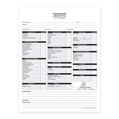 Custom 2-Part Charge Slip Forms, 8-1/2 x 11, 1000 Sets per Pack
