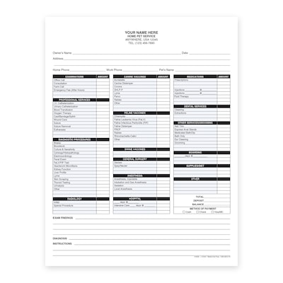 Custom 2-Part Charge Slip Forms, 8-1/2 x 11, 1000 Sets per Pack