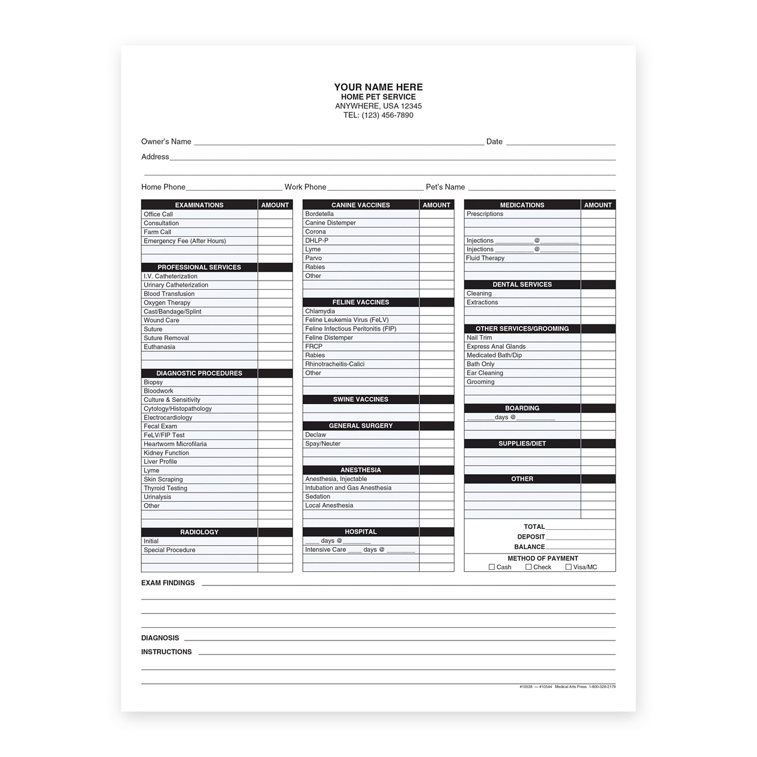 Custom 2-Part Charge Slip Forms, 8-1/2 x 11, 1000 Sets per Pack