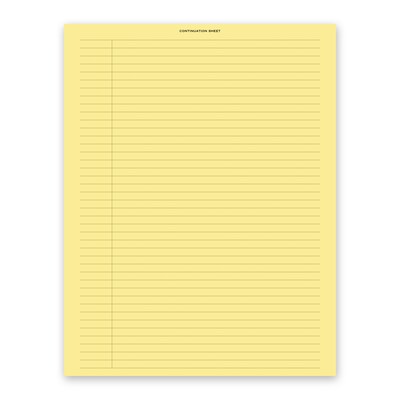 Custom Continuation Notes, 8-1/2 x 11, 500 Sheets per Pack