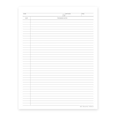 Custom Progress Notes, 8-1/2" x 11", 24# White Stock, 250 Sheets per Pack