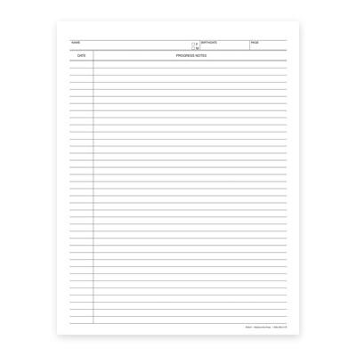 Custom Progress Notes, 8-1/2" x 11", 24# White Stock, 250 Sheets per Pack