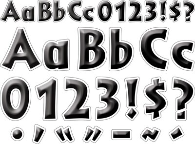 Barker Creek Black Tie Affair  2" & 4" Letters and Numbers, Black, 931/Pack (BCP3504)