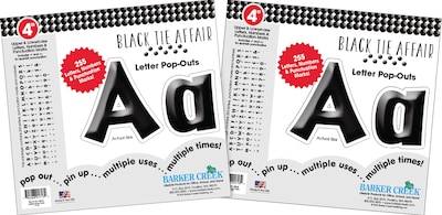 Barker Creek 4 Letter Pop-Out 2-Pack, Black Tie Affair, 510 Characters/Set (BC3637)