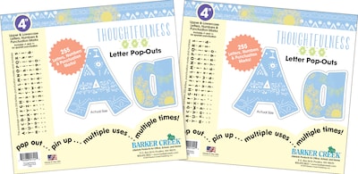Barker Creek 4 Letter Pop-Out 2-Pack, Thoughtfulness, 510 Characters/Set (BC3755)