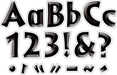 Barker Creek Black Tie Affair  4" Letters and Numbers, Black, 510/Pack (BC3637)