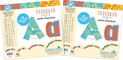 Barker Creek 4 Letter Pop-Out 2-Pack, Moroccan, 510 Characters/Set (BC3645)