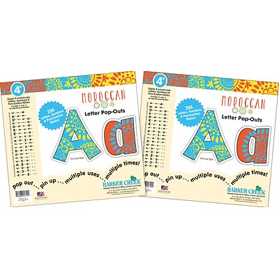 Barker Creek 4 Letter Pop-Out 2-Pack, Moroccan, 510 Characters/Set (BC3645)