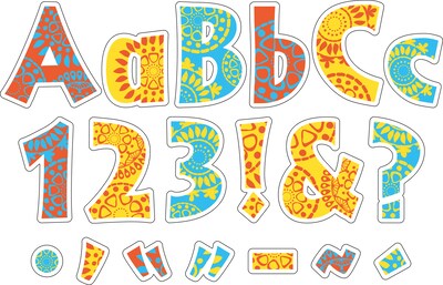 Barker Creek Moroccan  4" Letters and Numbers, Multicolored, 510/Pack (BC3645)