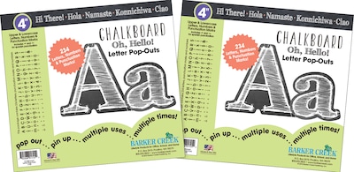 Barker Creek 4 Letter Pop-Out 2-Pack, Chalkboard, 468 Characters/Set (BC3646)