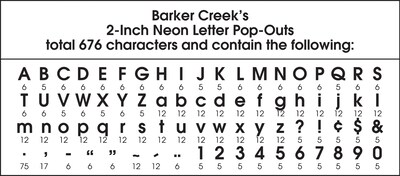 Barker Creek Neon 2" Letter Pop Out, All Age