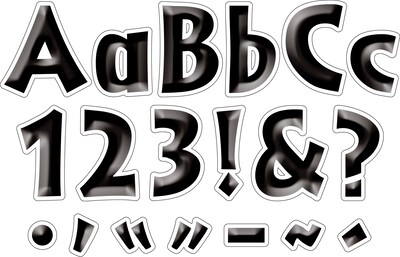 Barker Creek Black Tie Affair  2" Letters and Numbers, Black, 676/Pack (LL1905)