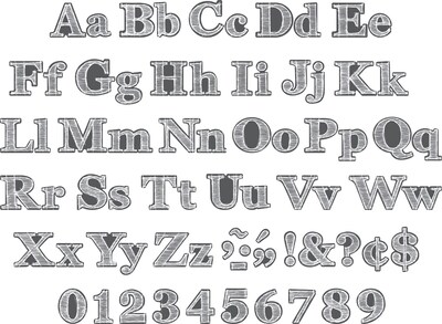 Barker Creek Chalkboard  4 Letters and Numbers, Multicolored, 234/Pack (LL1725)
