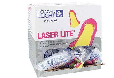 Howard Leight Laser Lite Uncorded Earplugs, Magenta/Yellow, 200/Box (LL-1)