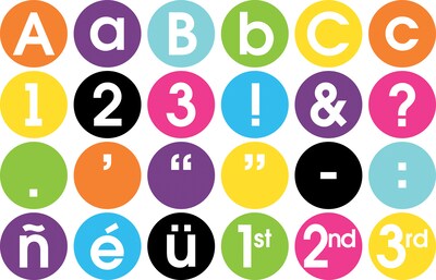 Barker Creek 3 1/4" Circle Letter Pop-Out 2 Pack, Happy, 420 Characters/Set (BC3644)