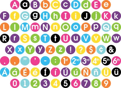 Barker Creek 3 1/4 Circle Letter Pop-Out 2 Pack, Happy, 420 Characters/Set (BC3644)