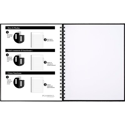 Cambridge Professional Notebooks, 8.5" x 11", Wide Ruled, 96 Sheets, Black (06100)