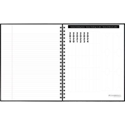 Cambridge Professional Notebooks, 8.5" x 11", Wide Ruled, 96 Sheets, Black (06100)